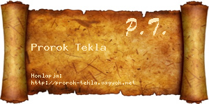 Prorok Tekla névjegykártya